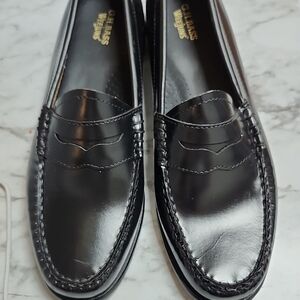 GH BASS Classic Black Leather Slip-Ons
